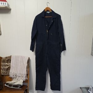 Vintage KEY Navy Blue Jumpsuit Coveralls Mens L/XL Regular Unisex Utililty